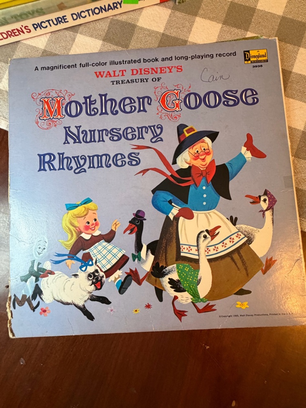 Disney Mother Goose Nursery Rhymes Vinyl Record - Light Blue, Red, Yellow